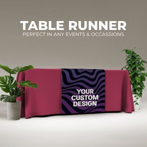 Custom Table Runner With Business Logo, Image Or Text Personalized Table Runner