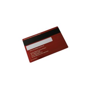 Steel Red Brushed Credit Card With Hico Magnetic Stripe Signature