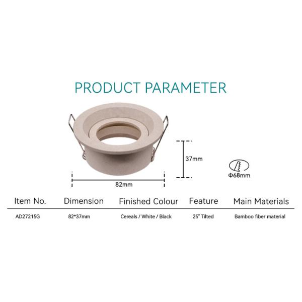 Adjustable Tilt Mr16 Recessed Lighting Housing Round 68mm Cutout Downlight Enclosure