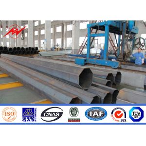 AWS D 1.1 Galvanized Electrical Power Pole For 240 kv Distribution Line Project