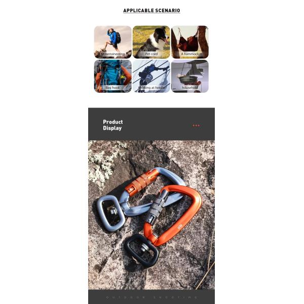 Polished Finish Heavy Industry 4KN Spring Carabiner Hook for Dog Leash Hiking Camping