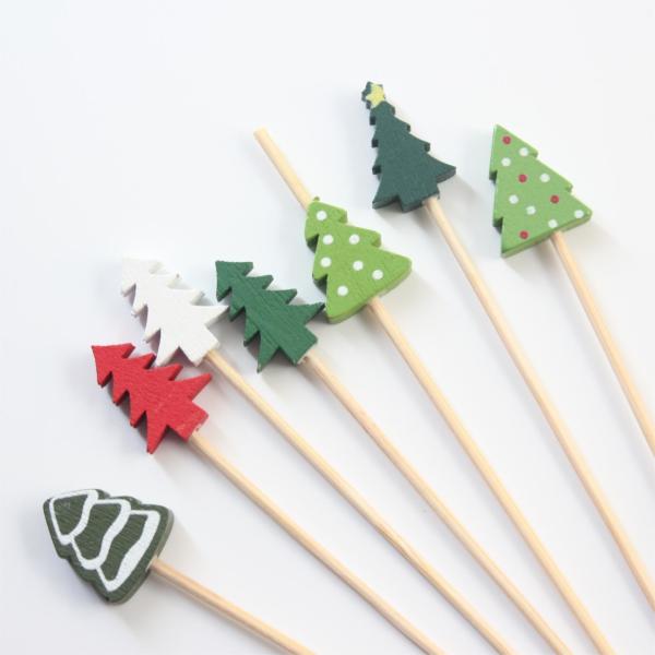 Cocktail skewers with looped knot biodegradable bamboo cocktail picks disposable