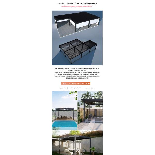 Aluminum Alloy Electric Flip Louver Pavilion The Outdoor Shade is Durable And Stylish Suitable for Garden Terrace Use