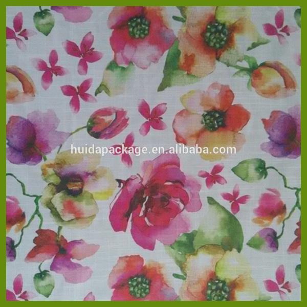 Flower blooming heat transfer printing tablecloth made of 120gsm polyester fabrics