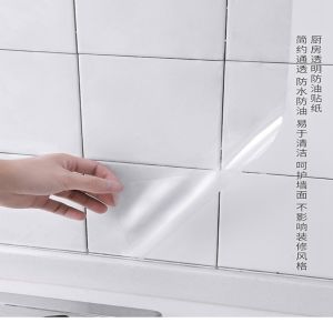 Kitchen Cabinet Oil-Proof Sticker Transparent Vinyl Wallpaper Greaseproof