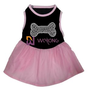 Tulle Skirt Hot Rhinestone Halloween Tulle Pet Dress / CVC Jersey Dogs Dressed