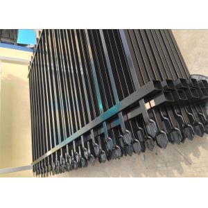 Flat top galvanized steel tubular metal fence panel