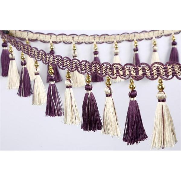 Handmade fashionable chain beads lace tassels fringes for curtain/sofa/pillow decoration
