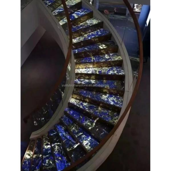 Modern Blue Stone Polished Cloisonne Marble Tile for Dining Room and Living Space