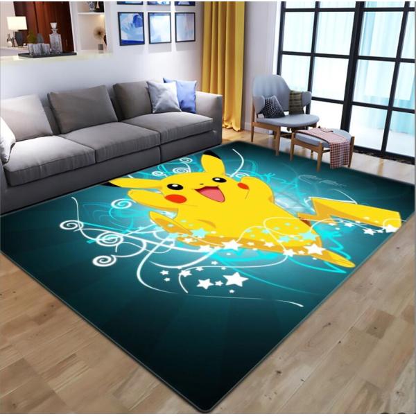 New Style Pikachu Cartoon Children's Crystal Velvet Living Room, Bedroom Living Room Floor Carpets