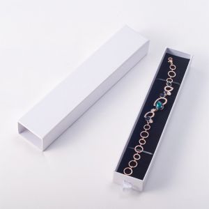 Personalized White Paper Jewelry Boxes with sponge Simple Sliding Drawer