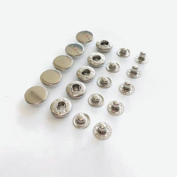 wholesale 4 parts metal stainless steel snap fastener button with custom LOGO