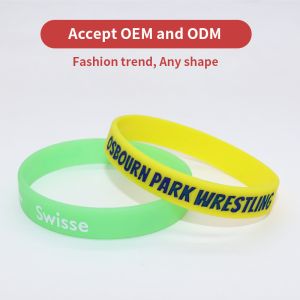 Embossed Screen Printed Wristbands , Customizable Silicone Bands Gift