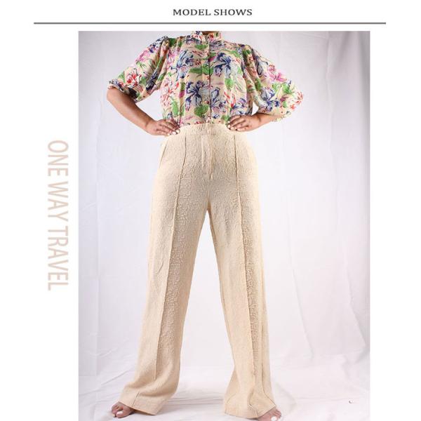 Solid Color 97 Polyester 3 Spandex Pants With Elastic