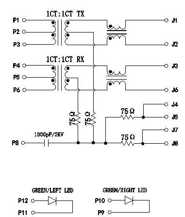 Molex 48025-1090 Modular Jack Right Angle 10/100BT Integrated Magnetic
