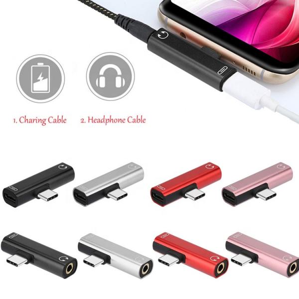 2 in 1 USB Type C to 3.5mm Jack PD Charging Headphone Audio Adapter