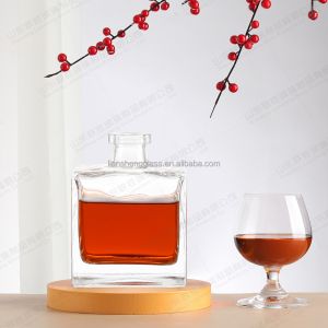 Base Material Glass Bottle for Homemade Alcohol and Beverages in Dice Square