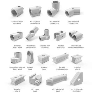 DYJ28-A20 Lightweight Silver Aluminum Lean Pipe Joint Streamline Assembly