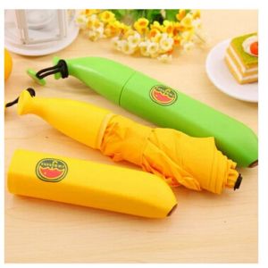 New creative gift product yellow banana shape rain sun umbrella
