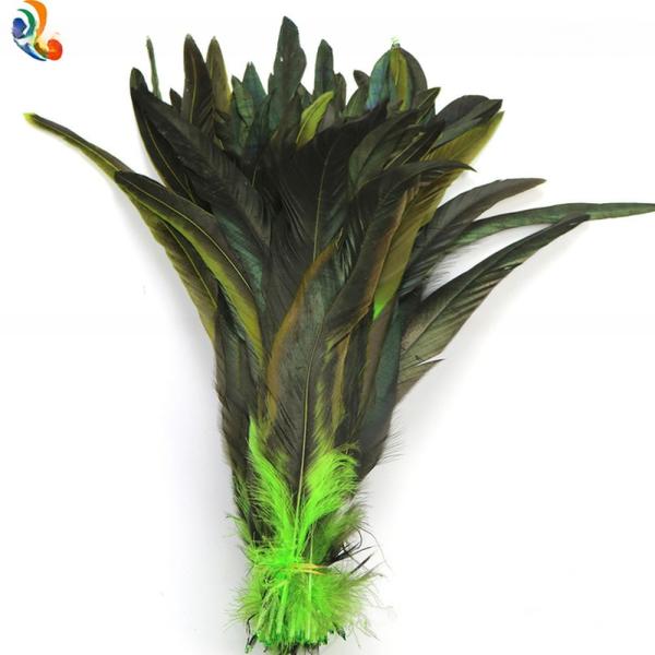 Unique Pattern Dyed feathers millinery supplies Rooster Tail Feather 8-10 inch