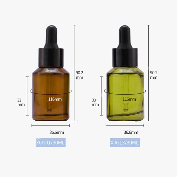 30ml Cosmetic Glass Dropper Bottle Stamped Essential Oil Bottle With Screw Cap