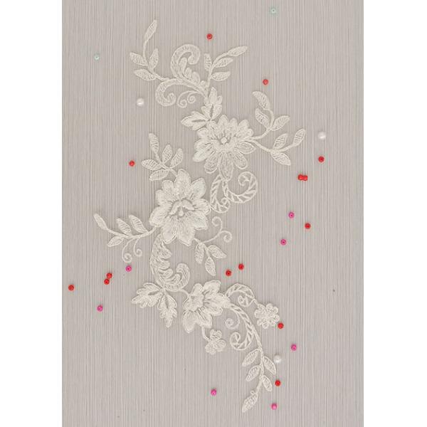 Garment Accessories Embroidery Lace Applique with Cord Ivory Color