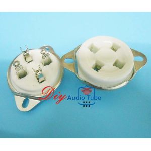 Ceramic Material Vacuum Tube Sockets U4A 4 Pin Tube Socket For 300B , 2A3 , 811