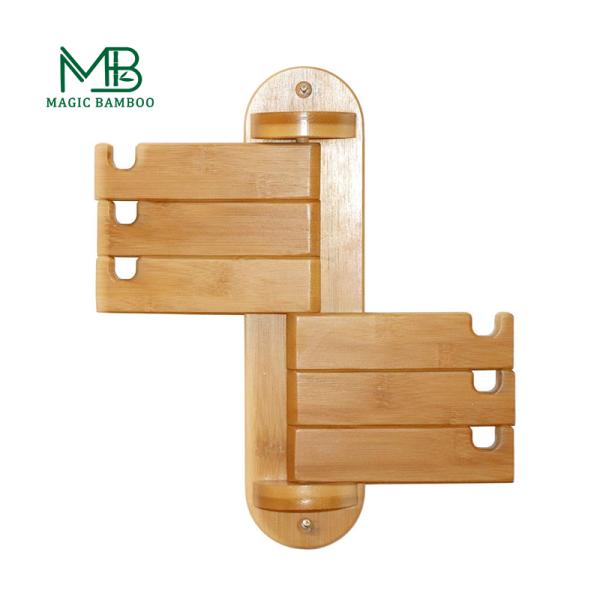 Customized Clothing Towel Rack Bamboo Hanger With Hooks