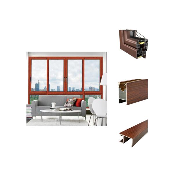 Buy 260mm*260mm Aluminum Window Profiles Wood Grain Surface at wholesale prices