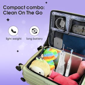 Travel Set Sonic Toothbrush 2 in 1 Water Flosser Teeth Oral Irrigator Electric