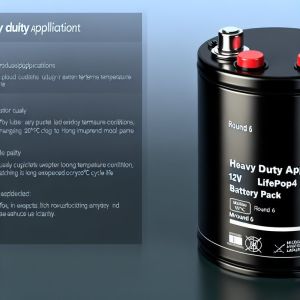 Quality Heavy Duty Applications 12V LiFePO4 Battery Pack -20°C To 60°C Expected Cycle Life Round 6 for sale