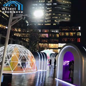 Half Sphere Outside Geodesic Dome Camping Tent Stove Bathroom