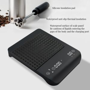 Minimalist Style 2024 Rechargeable Digital Coffee Scale with Timer and 0.1g