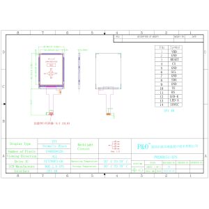Polcd 2.8 Inch Matrix 240x320 TFT Display 20 Pin FPC LCM ST7789 Customizable