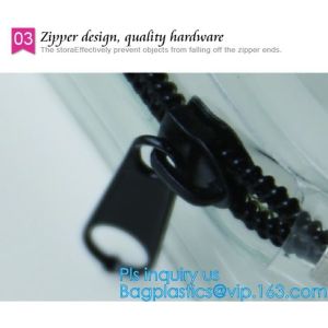 Promotion reusable clear printed transparent zipping storage cosmetic toiletry