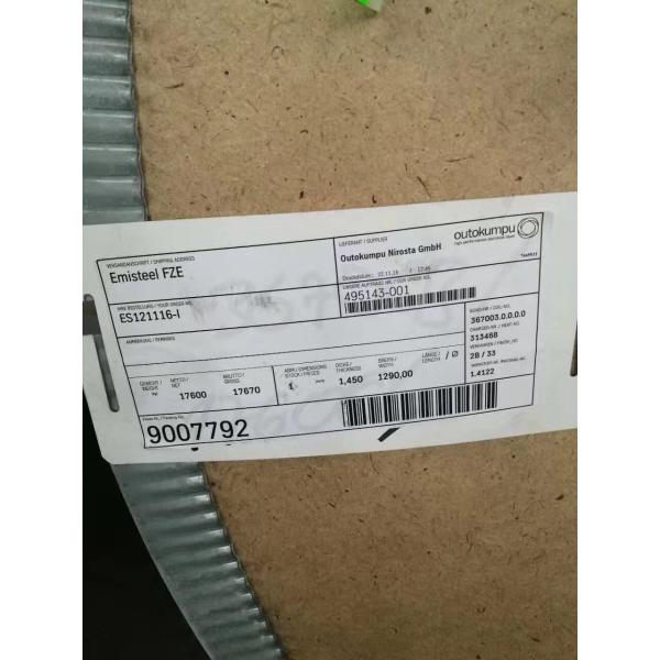 Cold Rolled EN 1.4122 DIN X39CrMo17-1 Stainless Steel Sheet, Strip And Coil