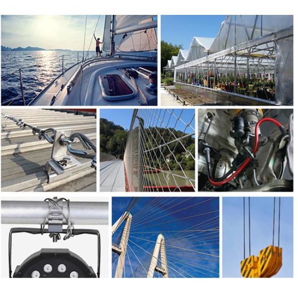 Oem Flat Eye 12mm Wire Rope Lifting Slings Stainless Steel With Shackle