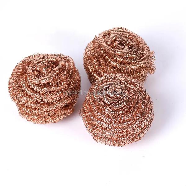 100% Pure Copper Spiral Scourer Scrubber for Cleaning Pad Sponge in Pure Copper