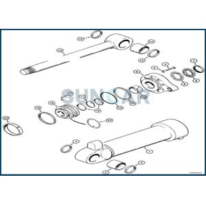 China 1543309C1 Bucket Cylinder Seal Repair Kit fits 821B 821C CNH on sale