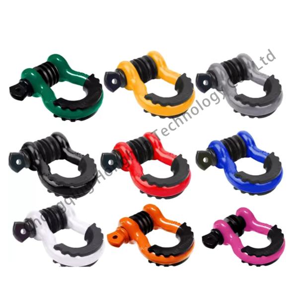 Heavy Duty Carbon Steel Off Road Bow Shackle with ZINC Coating and Plastic Protection