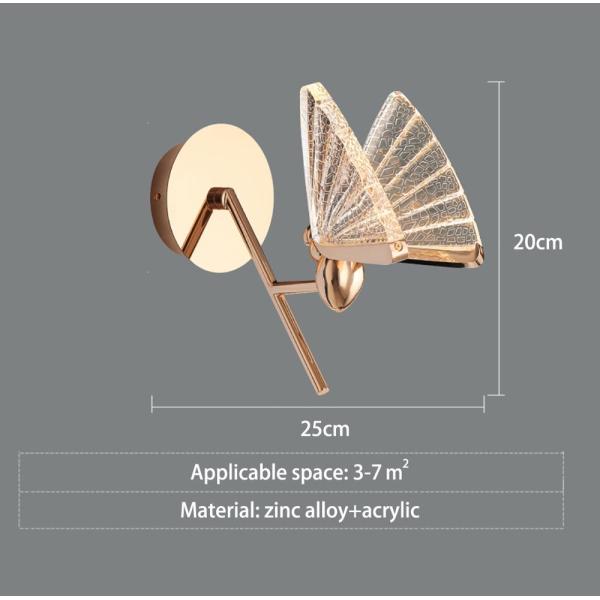 Bedside wall lamp bedroom lamp modern living room background butterfly wall light (WH-OR-41)
