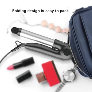 Ceramic Barrel 180° Folding Travel Curling Iron Ultralight PTC Heating