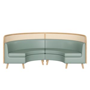 Combination Leather Club Sofa Curved U Shaped Customized Metal Skeleton