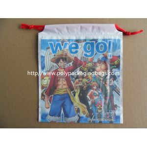 Custom Printed Drawstring Plastic Bags / Double Drawstring Bag OEM