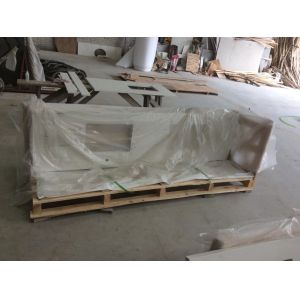 Aimerican Customized Counter Kitchen Tops Prefabricated White Artificial Quartz