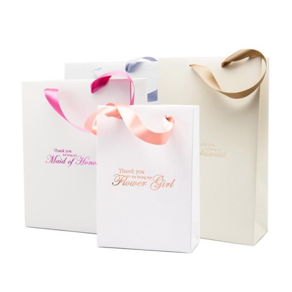 Buy Custom Craft Christmas Gift Favour Paper Bags White Luxury Paper Bag Thank You Bags For Boutique at wholesale prices