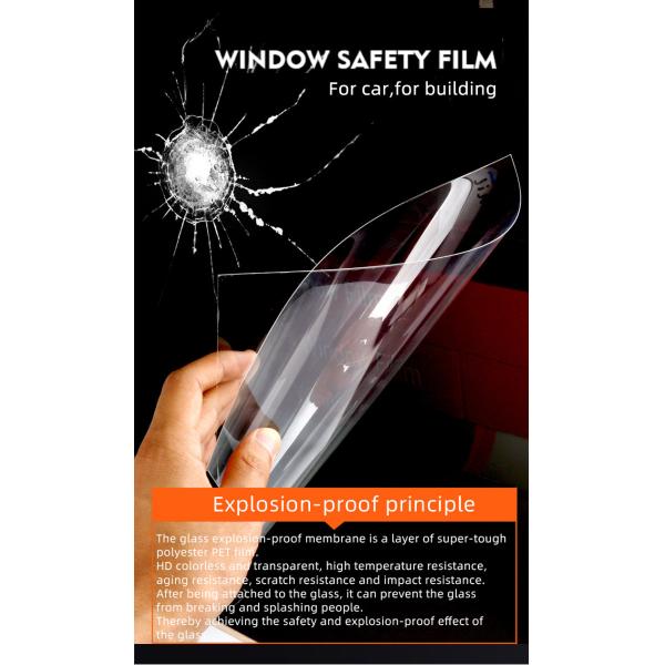 4 8 24mil PET Car Windshield Armor Safety Window tint Glass Protection Film Explosion Proof windshield protection film