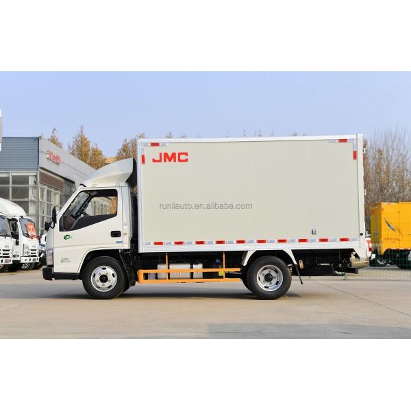 Factory Supply Small Lorry Truck 4X2 Mini JMC Box Cargo Truck Single Row 129HP 3.7M Light Van Cargo Truck