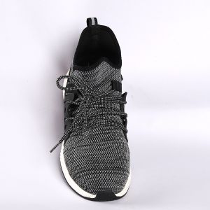 Shock Absorption Function Fly Knit Breathable Shoe with Lace-up and EVA Insole
