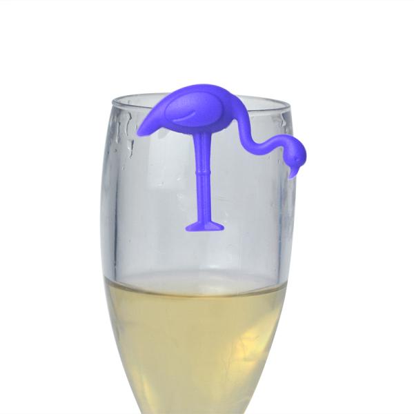 Animal Pattern Shape Silicone Wine Glass Charms Eco Friendly Customized Logo